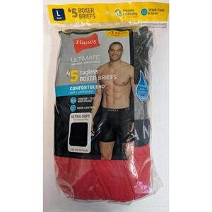 Hanes Tagless Boxer Briefs Men's Large - 5pk - Multicolor